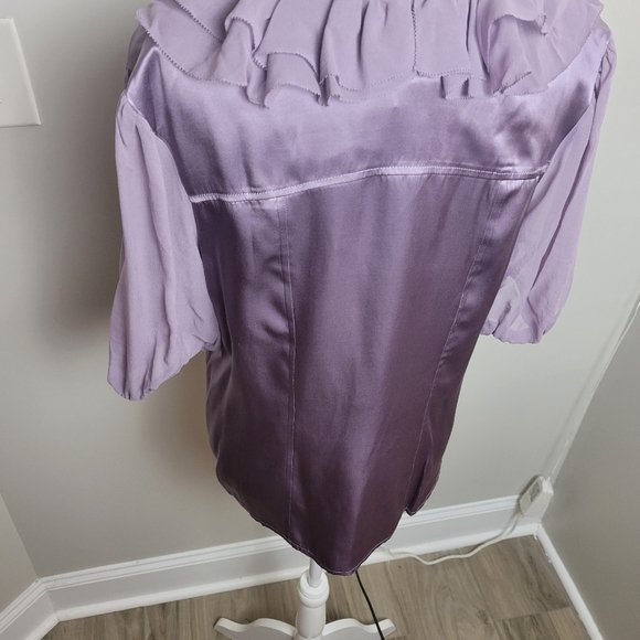 Marc Bouwer Blouse Lavender Silk Large - Picture 9 of 11